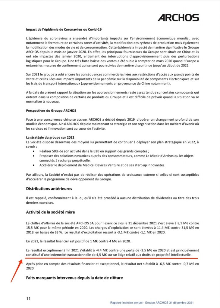 Nous avons une preuve que Archos et vampiriser pour développer une autre société mdv qui elle est le nouveau véhicule d'investissement de Hugo bruyère président de neovacs